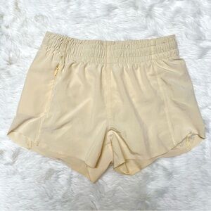 Athleta Girl Pale Yellow Heart the Hustle Athletic Shorts L/12